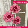 Rosa artificial de diamante de 3 cabezas para boda, flor artificial individual para boda, decoración del hogar, fábrica de flores artificiales al por mayor