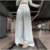 Pantalones de Chándal Anchos de Cintura Alta con Cordón Estilo Coreano para Mujer, Suaves, Amigables con la Piel, de Largo Completo, Joggers Versátiles para el Uso Diario, Ropa para Mujer, Fuente de Suministro Transfronteriza