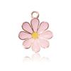 Atacado dez cores margarida pequena liga pingente de joias diy cor flor gota óleo chaveiro colar pulseira acessórios