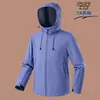 Chaqueta softshell unisex de estilo coreano, moderna, con capucha y forro polar, a prueba de viento e impermeable, adecuada para actividades al aire libre y montañismo