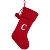 Calcetín de Navidad con Letra, Lindo Adorno de Árbol de Navidad Rojo
