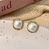 Pendientes de Perla Vintage Retro Franceses de Moda Pendientes Geométricos Elegantes Versátiles Europeos y Americanos para Mujer