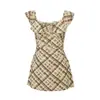 Traje de Baño Retro para Mujer, Una Pieza Estilo Falda, Como de Hada, Oculta el Vientre, Adelgazante, Cuadros Sexy, Estilo Ins Coreano, Ropa de Baño para Aguas Termales