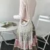 Bolsa de Paja Sintética Estilo Nuevo 2026 con Borlas, Bolso Tejido Hueco, Bolso de Mano para Vacaciones en la Playa junto al Mar, Bolso Bandolera