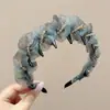 Faixa de cabelo de rede estilo coreano com copa alta para mulheres, elegante e moderna, adequada para usar na rua ou para lavar o rosto, com presilha de dentes