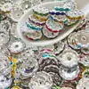 Venta caliente transfronteriza 15 mm cuenta de plata rueda redonda de diamantes de imitación espaciador de rueda borde ondulado espaciador de diamantes accesorios