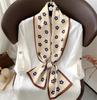 Bufanda Pequeña Larga Estrecha de Seda Fina Corea del Sur Bufanda Decorativa Otoño e Invierno Moda Cinta Combinación para Mujer Bufanda de Moda Elegante