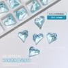 Nuevo K9 Ice - Uñas de cristal transparente con forma de hielo, diseño de diamante puntiagudo, diseño de extraterrestre, corazón grande torcido, roca cuadrada gruesa, joyería para uñas con diamantes de azúcar