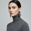 Brincos de Cobra com Textura Europeia e Americana, Gotejamento de Óleo, Design Exagerado Ins, Brincos de Cobra Esmaltados Enrolados para Mulheres