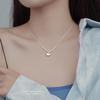 Collar con colgante de amor de cuentas de transferencia de plata esterlina s925 Diseño de nicho minimalista coreano Texturoso Día de San Valentín Cadena para clavícula