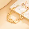 Collar Colgante Circular Hueco Multicapa Exagerado de Joyería Transfronteriza Europea y Americana Cadena Sencilla para la Clavícula con Empalme en Forma de O