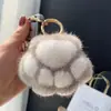 Internet transfronteiriça Explosões vermelhas Imitação de pele de vison Pata de gato Pingente de pelúcia Bolsa Pendurada Chaveiro de carro Presente de Natal personalizado
