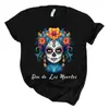 Camiseta de Verano Transfronteriza Nueva 2026 Estampado 3D Calavera de Halloween Manga Corta Comercio Exterior Estilo Americano Camiseta Ropa de Hombre Venta al por Mayor