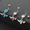 Comercio Exterior Transfronterizo Popular Alas de Ángel Corazón con Alas de Circonita Anillo para Ombligo Clavo para Ombligo Joyería para Piercings Fabricante Venta al por Mayor
