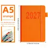 Planificador de Horarios 2027 Más Vendido Transfronterizo, Planificador en Inglés, Manual de Eficiencia de Oficina, Cuaderno Calendario Anual, Mayoreo