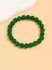 Pulseira Popular de Contas de Vidro Coloridas Sólidas, Pulseira de Contas Redondas da Moda e Simples, Estilo Chinês, Pulseira Versátil e de Alta Qualidade para Exportação