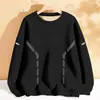 Sudadera gruesa de otoño e invierno para hombre, top informal de cuello redondo, chaqueta holgada, camiseta básica versátil, de manga larga y cálida