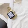 Adecuado para Apple Applewatch45678Ultra Cadena Universal de Metal con Diamantes y Mezclilla Correa de Muñeca para Reloj de Metal