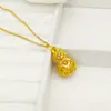 Pingente de Cabacinho da Bênção Recortado Cor de Ouro Antigo para Mulheres Que Não Desbota por Muito Tempo, Colar de Casal com Transferência Fulu Presente de Aniversário