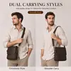 Bolsa Transversal Masculina Retro de Couro Crazy Horse com Aba Vertical Bolsa de Ombro Único para o Trabalho e o Dia a Dia Bolsa de Ombro Masculina