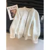 Chamarra suéter con cierre estilo coreano para mujer, cárdigan de punto estilo puro y casual para principios de otoño para mujeres petite