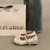 Zapatos de tacón bajo sencillos de nuevo estilo con lazo, zapatos de abuela estilo hada con aumento interno de altura de 5 cm, zapatos Mary Jane poco profundos