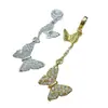 Ouro 14K Preenchido Prata Zircônia Cor Conservante Borboleta Extensão Corrente de Segurança Pingente Pulseira de Cristal Pulseira DIY Acessórios de Joias