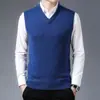 Novidade Outono/Inverno 2026: Colete de Lã Pura Engrossado para Homens, Colete Tricotado 100% Lã Pura, Disponível para Dropshipping