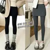 Pantalones de Falda Bodycon Falsos de Dos Piezas para Mujer Otoño Invierno Más Terciopelo Petite Pantalones de Falda Línea A Falda Integrada Pantalones de Invierno Pantalones Base Talla Grande