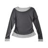 Camiseta de Manga Larga de Personalidad Nicho con Costuras Falsas de Dos Piezas Otoño e Invierno 2024 Nueva Simple Versátil Camiseta Base Top Moda de Mujer