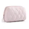Nova Bolsa de Maquiagem Espessa de Grande Capacidade para Mulheres, Bolsa de Armazenamento de Cosméticos Fofa Acolchoada, Estilo Bolsão com Abertura Ampla, Atacado