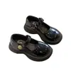 Zapatos Negros de Piel para Niñas 2026 Primavera y Otoño Nueva Moda Zapatos de Princesa para Niñas, Zapatos de Rendimiento Estilo Británico para Niños Estudiantes