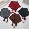 Lindo Colgante de Accesorio de Dibujos Animados Bufanda Triangular para Mujer, Corbata de Lana Tejida Suave, Bufanda para Cuello Estilo Japonés, Bufanda Cálida de Otoño e Invierno