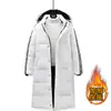 Chaqueta de Invierno con Capucha Clásica de Tres Cremalleras de Longitud Media Rellena de Plumas Gruesa Cálida Moderna Casual para Pareja