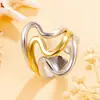 Anillo lineal de acero inoxidable de varias filas elegante francés anillo abierto de dedo de nicho joyería chapada en oro al vacío suministro transfronterizo