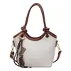 2026 Nova Bolsa de Mão Color Block Retrô Bolsa Saco Feminina de Alta Qualidade Versátil Bolsa de Ombro Único Transversal Design de Nicho Couro Macio