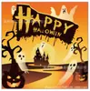 Mm112 Par de Abóboras de Halloween Louça de Feriado para 8 Pessoas Conjunto de 4 Peças Prato de Papel Copo de Papel