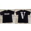 Camiseta de Verano Clásica de Manga Corta para Hombre Vlone Fog Mosaico Estampado Reflectante Marca de Moda V Grande Ajuste Holgado