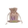 Bolsa de Lona Bordada Morada Bolsa de Almacenamiento con Cordón Empaque de Joyería Bolsa de Lino Venta al por Mayor Transfronteriza