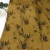 Tela Estampada de Acetato con Hoja de Bambú Dorada de la Etnia Dai, Tela para Vestidos Cheongsam y Chaquetas Pequeñas, Tela Estampada Estilo Dai