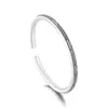 Pulsera de Plata Pura 9999 Sterling con Patrón de Nube, Barra Redonda Vintage Desgastada, Pulsera Abierta Estilo Chino, Regalo para Novia