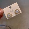 Pendientes de lujo de alta gama con diseño de sirena Ji, tres pétalos de hierba, circonitas y alfiler de plata 925 para mujer 33448