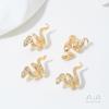 Alta retención de color oro de bolsa de 14K incrustado con circonita forma de serpiente cuentas signo zodiacal serpiente cuenta para bolsa anillo para dedo cadena DIY perla cristal accesorios de joyería