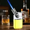 Encendedor inflable con personalidad creativa, nuevo, de codo recto, de metal de alta calidad, con pistola pulverizadora pequeña, encendedor de moxibustión para cigarros.