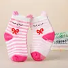 2 Pares de Calcetines Infantiles Tridimensionales de Oreja, Calcetines de Piso para Bebé, Calcetines de Algodón Puro para Bebé con Puntos Antideslizantes de Dibujos Animados, Antideslizantes y Seguros