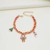 Pulsera de Navidad europea y americana nueva, árbol de Navidad con aceite de goteo, muñeco de nieve, colgante de muleta, pulsera de cadena multicapa, joyería para mujeres