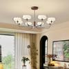 Lustre Vintage para Sala de Estar Estudo Sala de Jantar Quarto Lâmpada Criativa Americana Retro Atmosférico Série de Cores Maillard Iluminação Luxo Leve