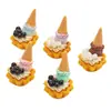 Cono de Helado 3D Paleta de Verano Comida en Miniatura Juguete Adorno para Casa de Muñecas Colgante Joyería Hecha a Mano DIY Accesorios