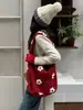510293 Menina das Flores de Pelúcia 2025 Inverno Novo Mais Fácil de Combinar Bolsa Tote Moda para Ir ao Trabalho Bolsa de Ombro/Sob o Braço