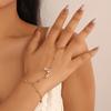 Pulsera de Cadena Transfronteriza Europea y Americana Estilo Ins Simple Perla Cadena de Amor Cadena de Dedo Multicapa Pieza de Mano de Aleación
